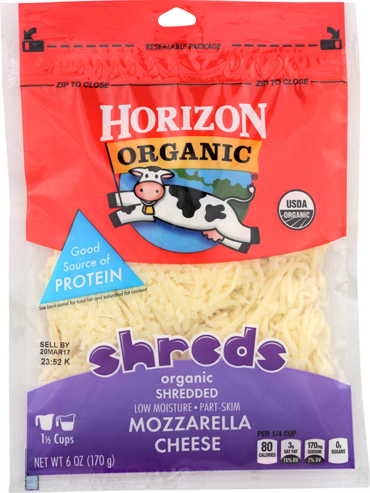 HORIZON: Organic Shredded Mozzarella Cheese, 6 oz - Vending Business Solutions