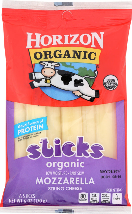HORIZON: Organic Mozzarella String Cheese, 6 oz - Vending Business Solutions