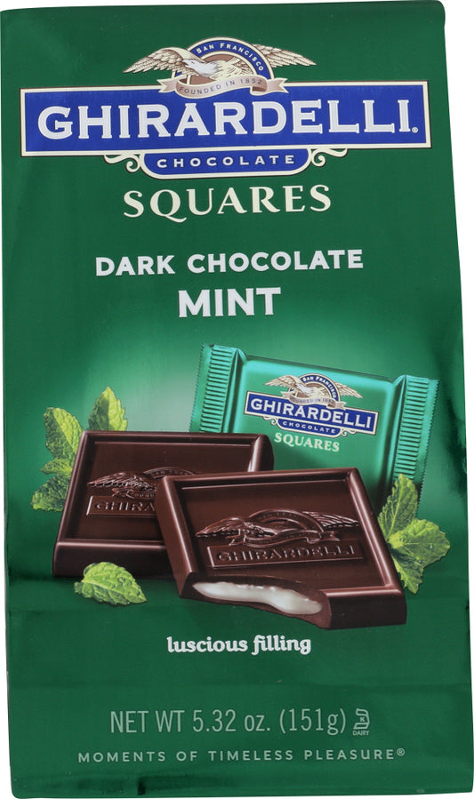 GHIRARDELLI: Dark Chocolate Squares White Mint, 5.32 oz - Vending Business Solutions
