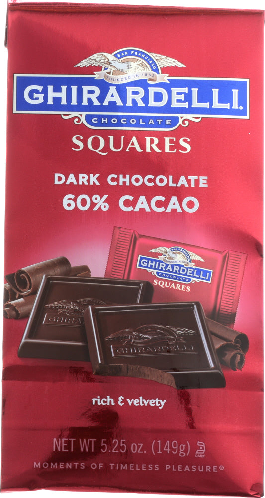 GHIRARDELLI: Chocolate Squares 60% Cacao Dark Chocolate, 5.25 oz - Vending Business Solutions
