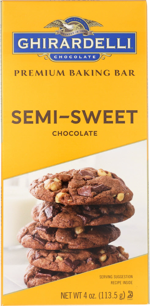 GHIRARDELLI: Premium Baking Bar Semi-Sweet Chocolate, 4 oz - Vending Business Solutions