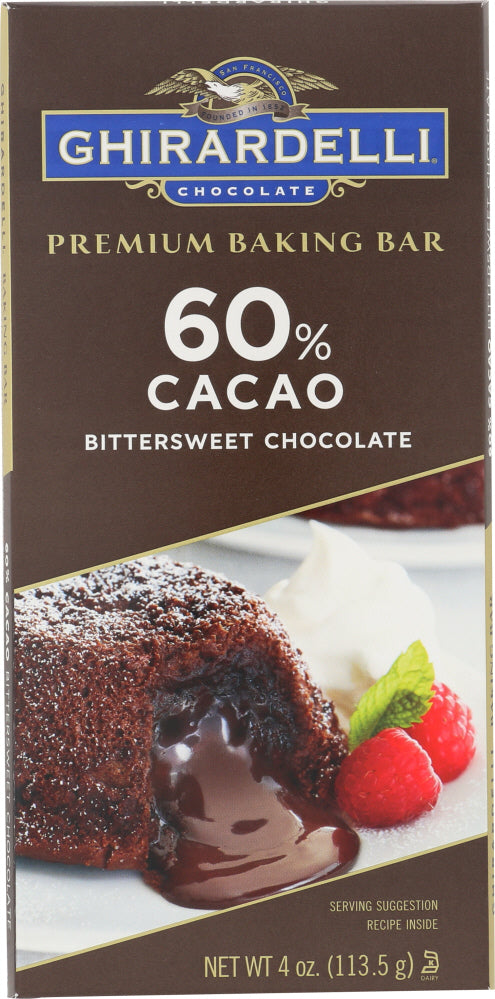GHIRARDELLI: Chocolate Baking Bar 60% Bittersweet, 4 oz - Vending Business Solutions