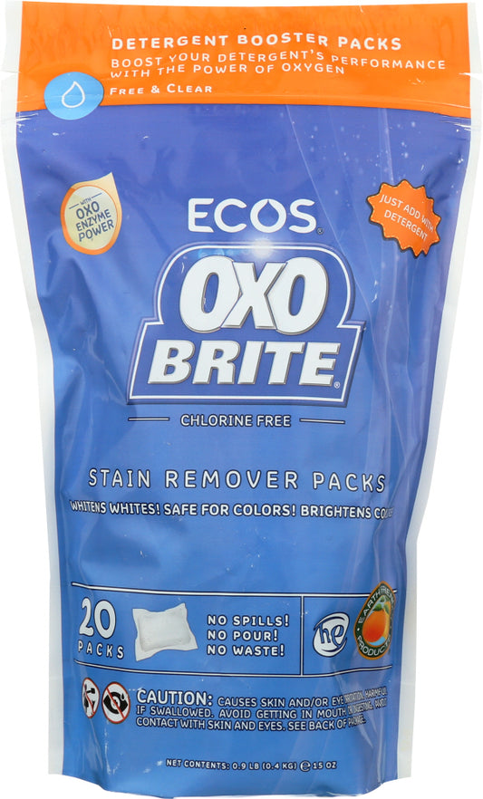EARTH FRIENDLY: OxoBrite Laundry Booster Packs Free & Clear, 14.5 oz - Vending Business Solutions