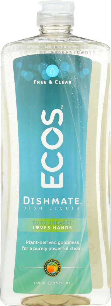 EARTH FRIENDLY: Ecos Dishmate Dish Liquid Free and Clear, 25 oz - Vending Business Solutions