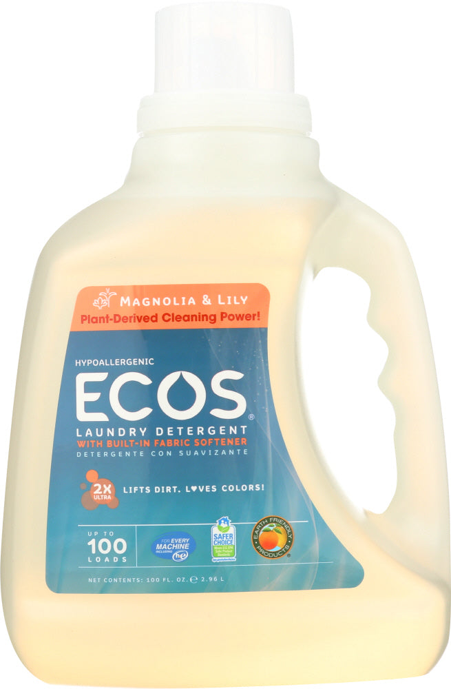 EARTH FRIENDLY: Ecos 2x Ultra Liquid Laundry Detergent Magnolia and Lily, 100 oz - Vending Business Solutions