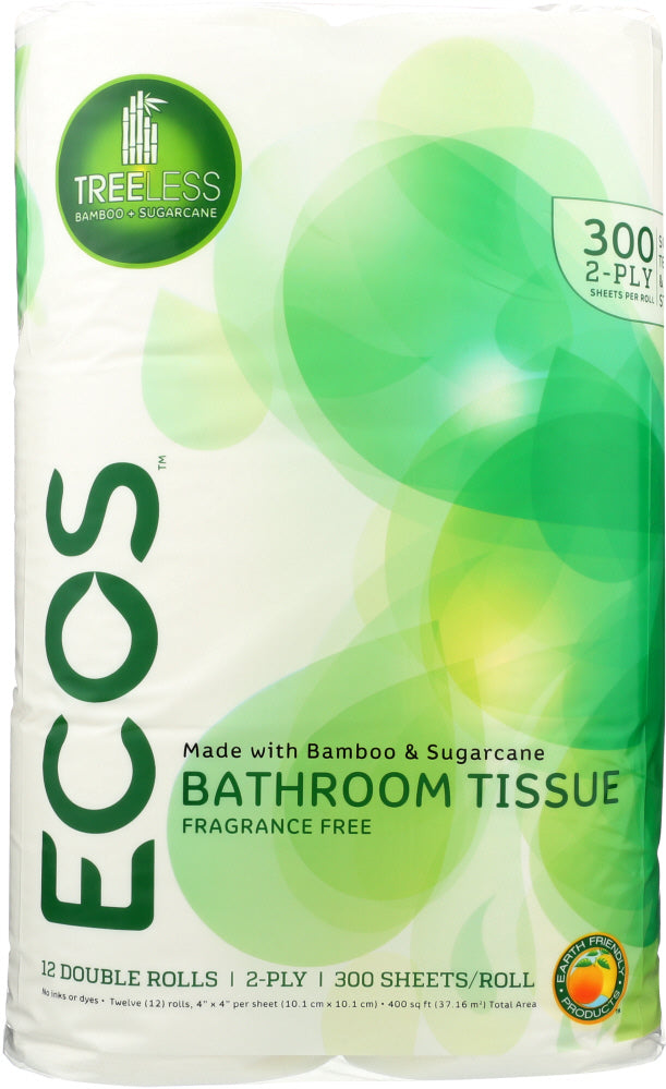 EARTH FRIENDLY: Treeless Bathroom Tissue 300 Sheets Per Roll 2Ply, 12 pk - Vending Business Solutions