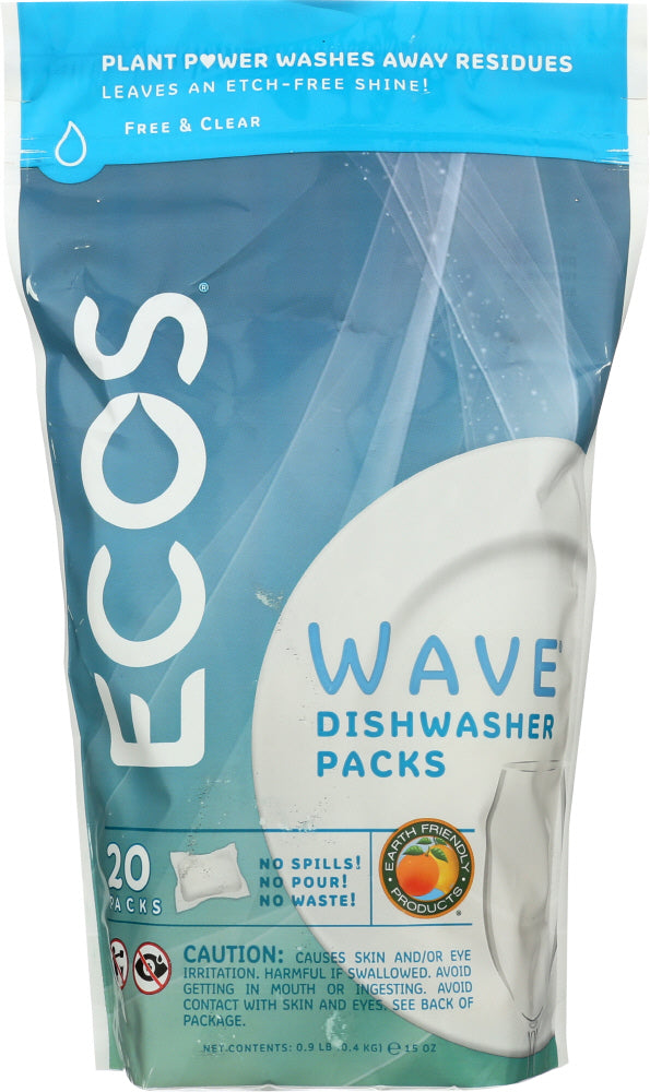 EARTH FRIENDLY: Wave Dishwasher Detergent Packs Free & Clear, 14.5 oz - Vending Business Solutions