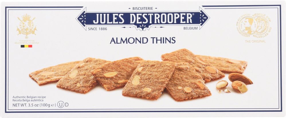 JULES DESTROOPER: Cookie Thin Almond, 3.5 oz - Vending Business Solutions