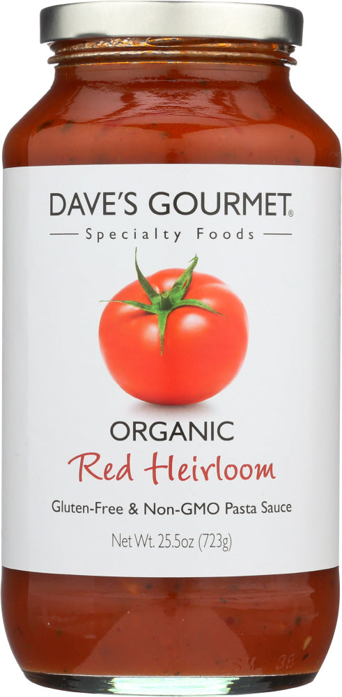 DAVE'S GOURMET: Organic Pasta Sauce Red Heirloom, 25.5 Oz - Vending Business Solutions
