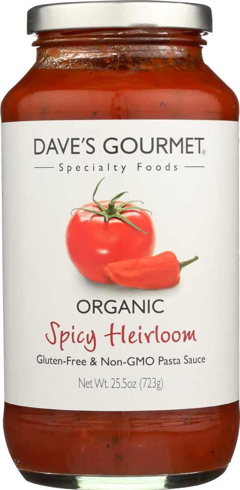 DAVE'S GOURMET: Organic Pasta Sauce Spicy Heirloom Marinara, 25.5 Oz - Vending Business Solutions