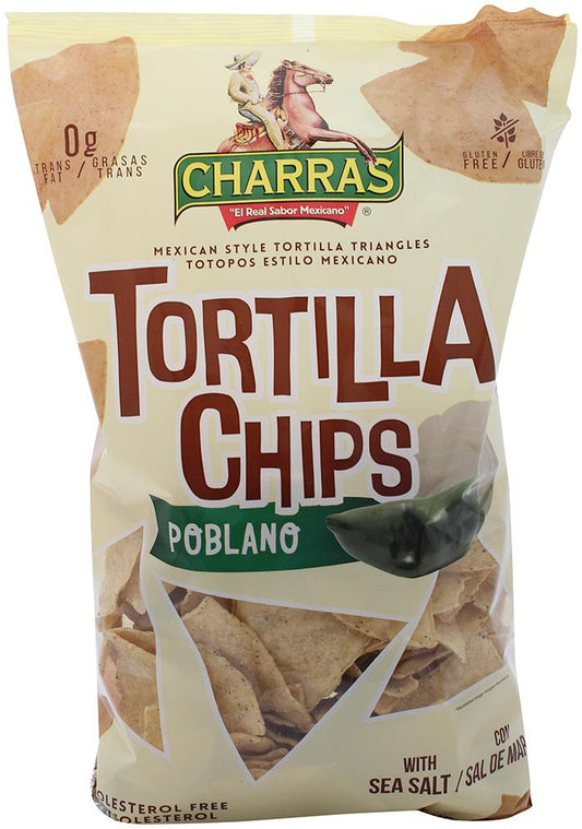 CHARRAS: Poblano Tortilla Chips, 12 oz - Vending Business Solutions