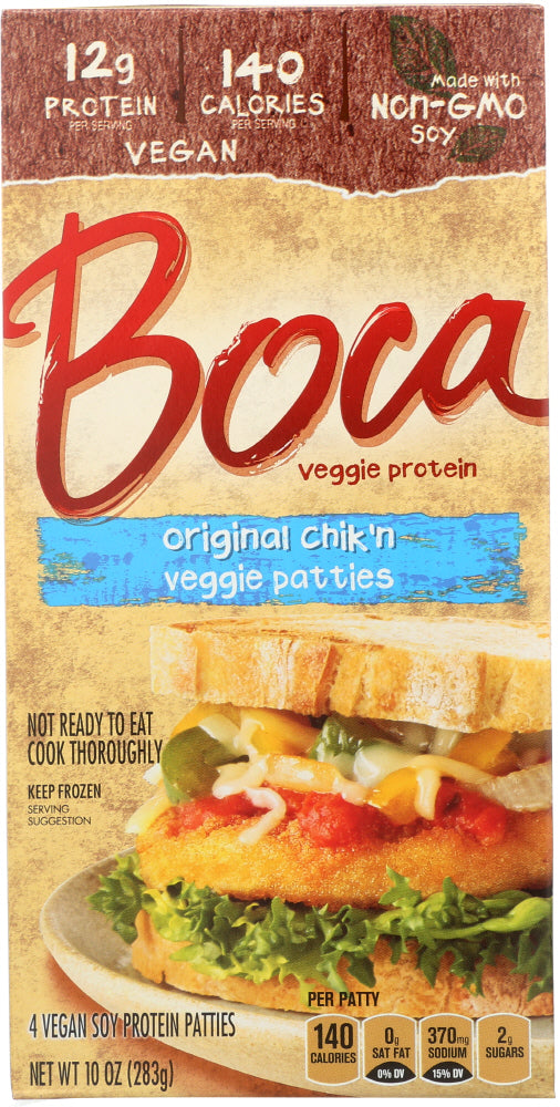 BOCA: Original Chicken Veggie Patties, 10 oz - Vending Business Solutions