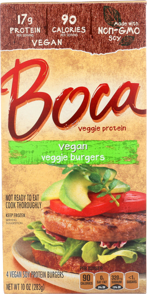BOCA: Vegan Veggie Burgers, 10 oz - Vending Business Solutions