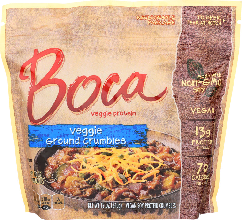 BOCA BURGERS: Veggie Ground Crumbles, 12 oz - Vending Business Solutions