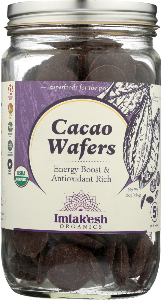 IMLAKESH ORGANICS: Cacao Wafers Raw Organic, 16 oz - Vending Business Solutions