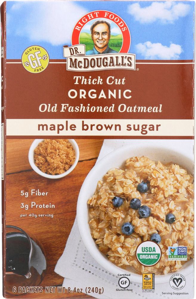 DR MCDOUGALLS: Organic Maple Brown Sugar Old Fashioned Oatmeal, 8.4 oz - Vending Business Solutions