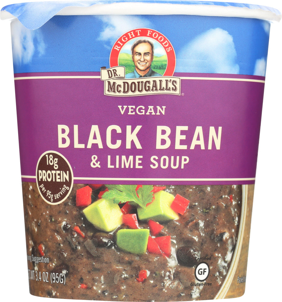 DR MCDOUGALLS: Big Cup Vegan Soup Black Bean and Lime, 3.4 oz - Vending Business Solutions