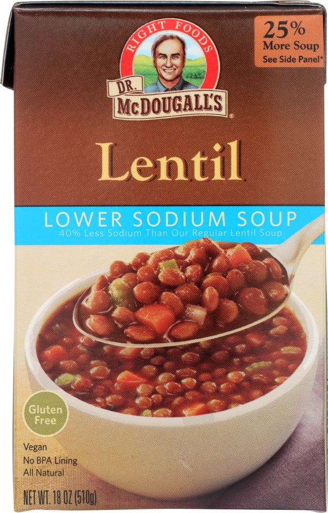 DR. MCDOUGALL'S: Lower Sodium Soup Lentil, 18 oz - Vending Business Solutions