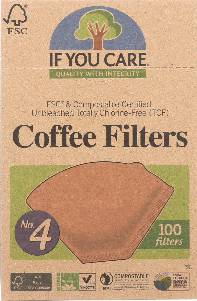 IF YOU CARE: Coffee Filters No. 4 Size, 100 Filters - Vending Business Solutions