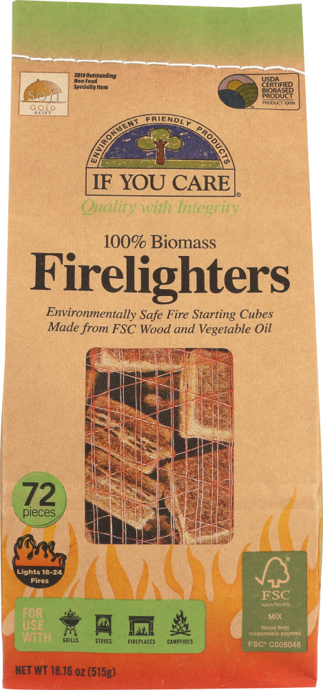 IF YOU CARE: 100% Biomass Firelighters, 72 pc - Vending Business Solutions