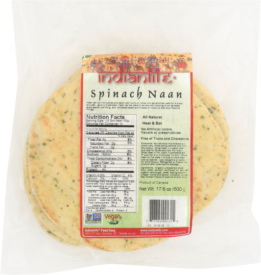 INDIANLIFE: Spinach Naan - Non GMO, 500 gm - Vending Business Solutions