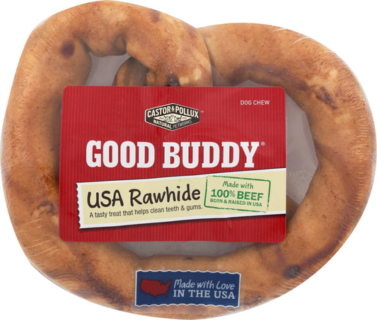 CASTOR & POLLUX: Rawhide Pretzel Chicken Flavor Dog Chew 6 Inches, 1 ea - Vending Business Solutions