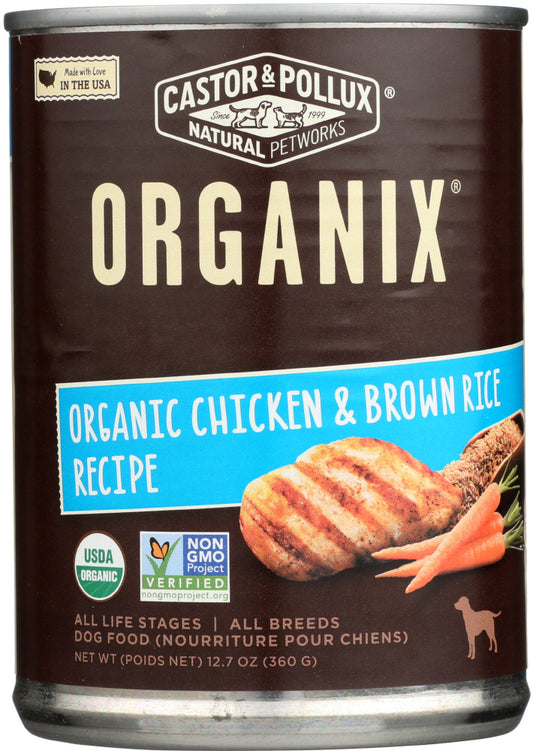 CASTOR & POLLUX: Dog Food Can Organic Chicken Brown Rice, 12.7 oz - Vending Business Solutions