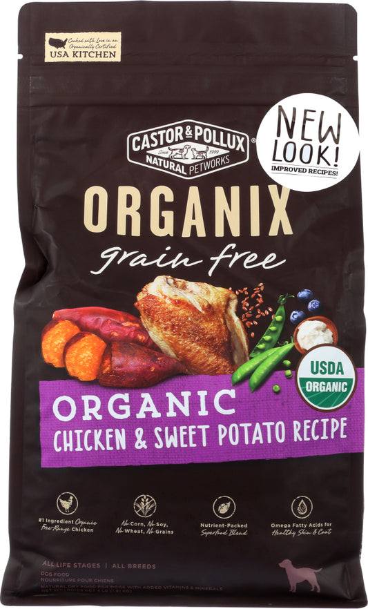 CASTOR & POLLUX: Organix Grain Free Organic Chicken & Sweet Potato Recipe 4 Lb - Vending Business Solutions