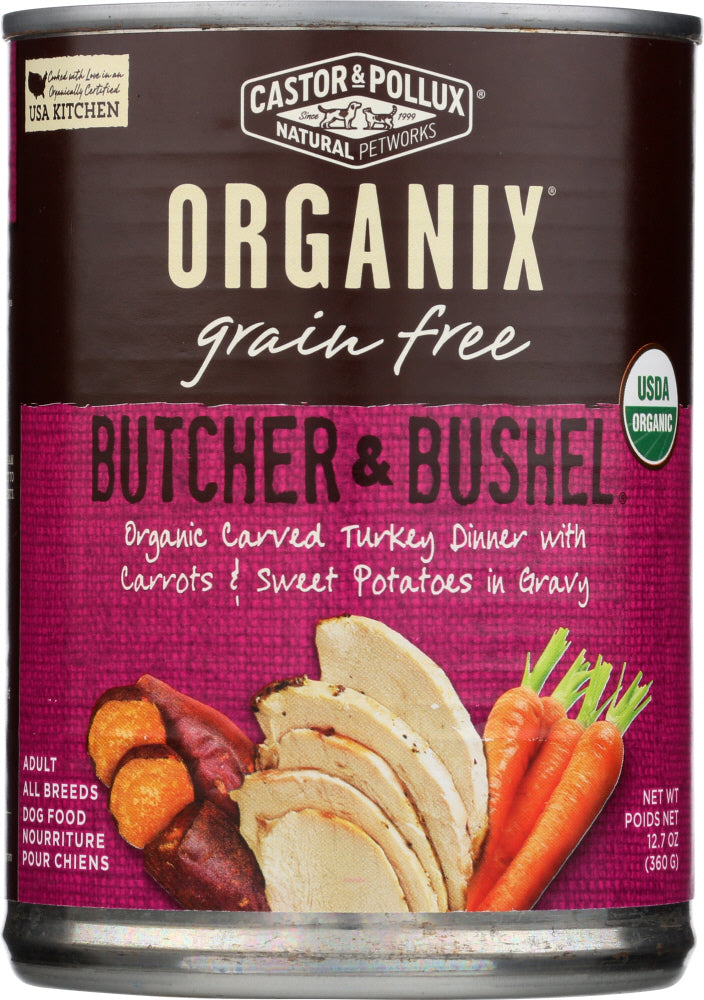 CASTOR & POLLUX: Dog Food Can Organic Butcher and Bushel Turkey Carrots, 12.7 oz - Vending Business Solutions