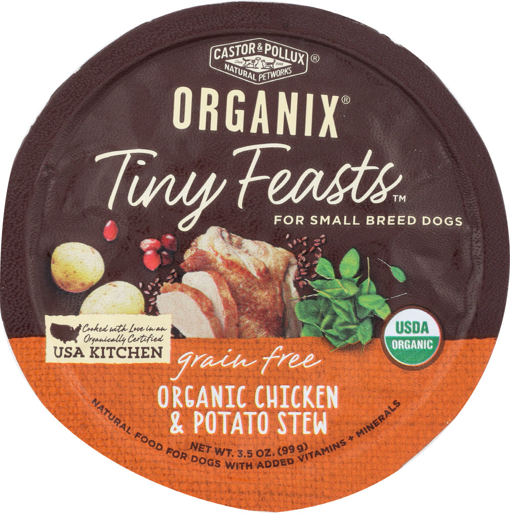 CASTOR & POLLUX: Organix Tiny Feasts Grain Free Organic Chicken & Potato Stew 3.5 Oz - Vending Business Solutions