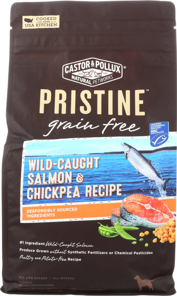 CASTOR & POLLUX: Pristine Grain Free Wild Caught Salmon & Chickpea Recipe 4 Lb - Vending Business Solutions