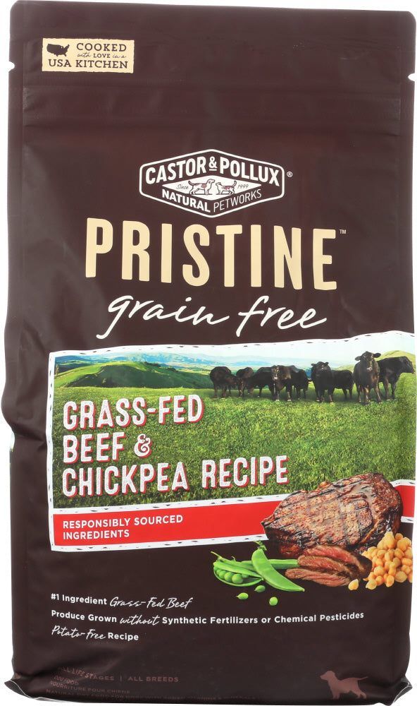 CASTOR & POLLUX: Pristine Grain Free Grass Fed Beef & Chickpea Recipe 4 Lb - Vending Business Solutions
