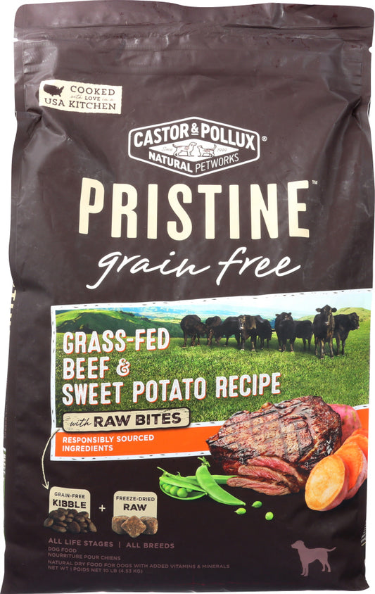 CASTOR & POLLUX: Dog Food Dry Pristine Grain Free Beef Raw, 10 lb - Vending Business Solutions