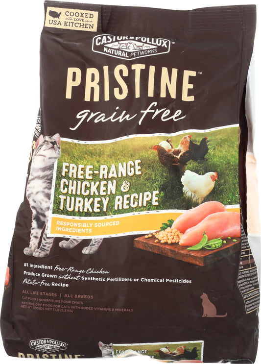 CASTOR & POLLUX: Pristine Grain Free Free Range Chicken & Turkey Recipe 3 Lb - Vending Business Solutions