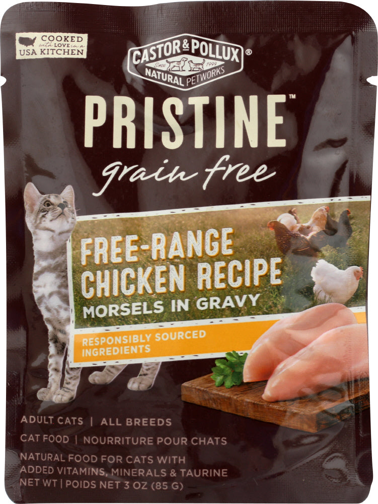 CASTOR & POLLUX: Pristine Grain Free Free-Range Chicken Recipe Morsels In Gravy 3 Oz - Vending Business Solutions