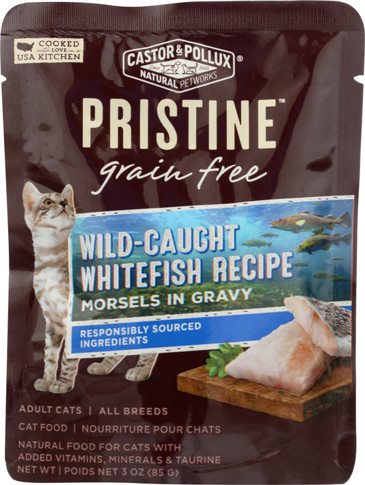 CASTOR & POLLUX: Cat Food Can Pristine Grain Free Whitefish Morsel, 3 oz - Vending Business Solutions