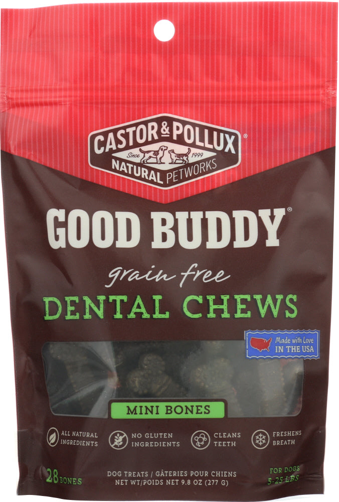 CASTOR & POLLUX: Good Buddy Grain Free Dental Chews Mini Bones 9.8 Oz - Vending Business Solutions