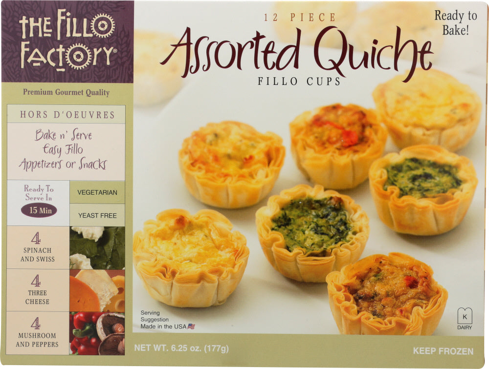 FILLO FACTORY: Assorted Quiche in Fillo Cups, 6.25 oz - Vending Business Solutions