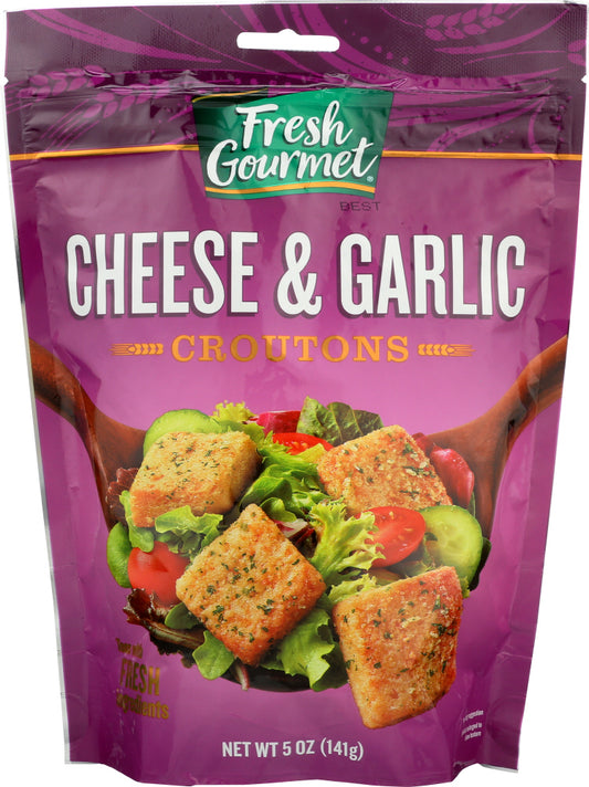FRESH GOURMET: Cheese And Garlic Croutons, 5 Oz - Vending Business Solutions
