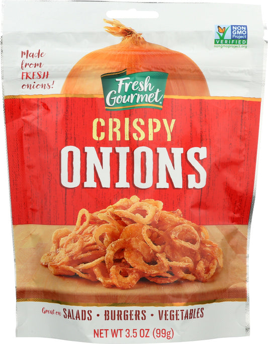 FRESH GOURMET: Crispy Onions Lightly Salted, 3.5 Oz - Vending Business Solutions