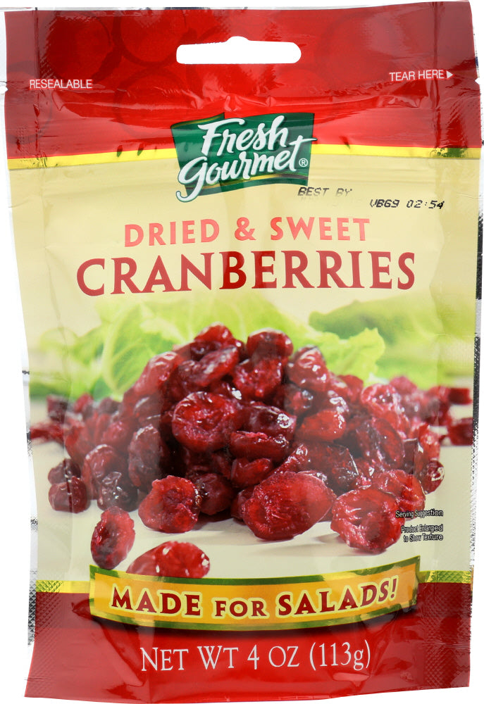 FRESH GOURMET: Cranberries Dried And Sweet 4 Oz - Vending Business Solutions