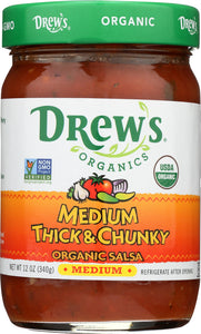 DREW'S: Organic Thick & Chunky Medium Salsa, 12 oz - Vending Business Solutions