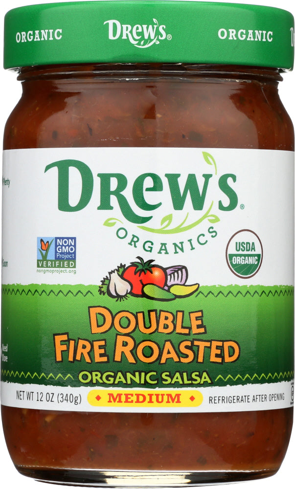 DREWS ALL NATURAL: Organic Double Fire Roasted Salsa, 12 oz - Vending Business Solutions