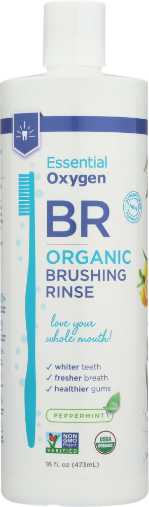 ESSENTIALOXYGEN: Organic Brushing Rinse Peppermint, 16 oz - Vending Business Solutions