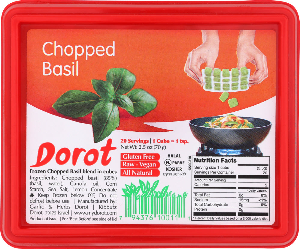 DOROT: Cube Frozen Chopped Basil, 2.5 oz - Vending Business Solutions