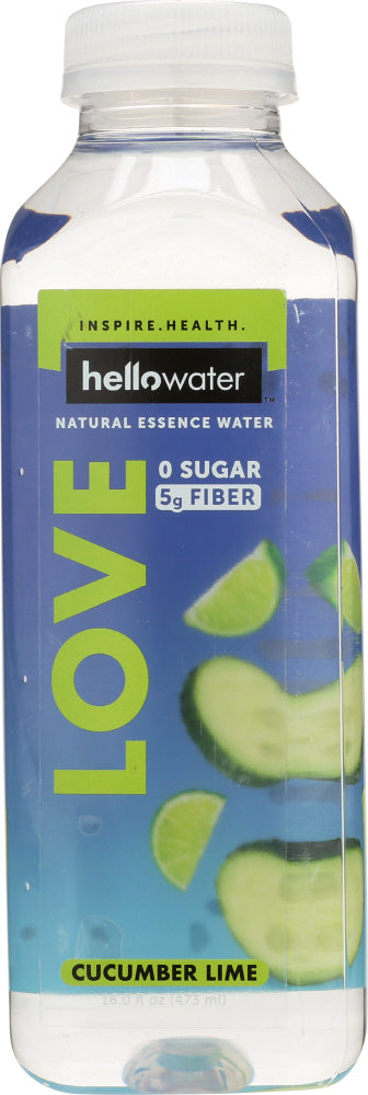 HELLOWATER: Love, Cucumber Lime Water, 16 oz - Vending Business Solutions