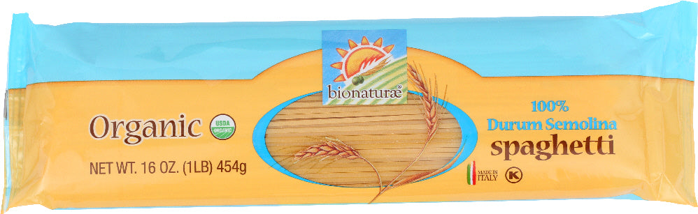 BIONATURAE: Organic Durum Semolina Pasta Spaghetti, 16 Oz - Vending Business Solutions