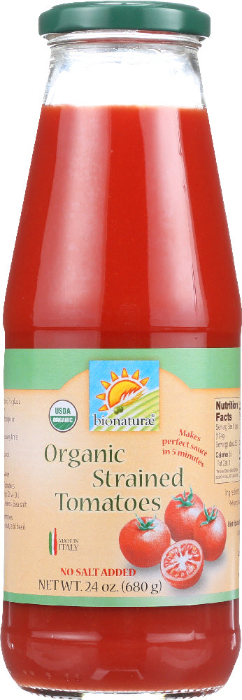 BIONATURAE: Organic Strained Tomatoes, 24 Oz - Vending Business Solutions