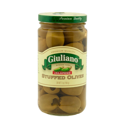 GIULIANO: Jalapeno Stuffed Olives, 7 oz - Vending Business Solutions