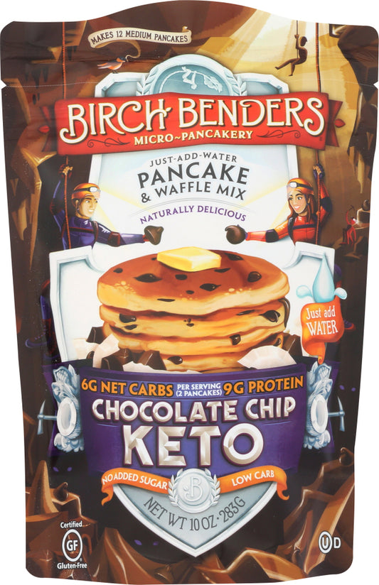 BIRCH BENDERS: Keto Chocolate Chip Pancake and Waffle Mix, 10 oz - Vending Business Solutions
